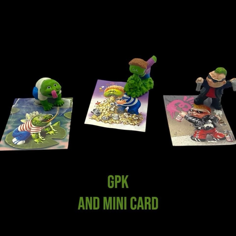 Bundle of 3 GPK Garbage Pail Kids Figures and Mini Sticker Cards
